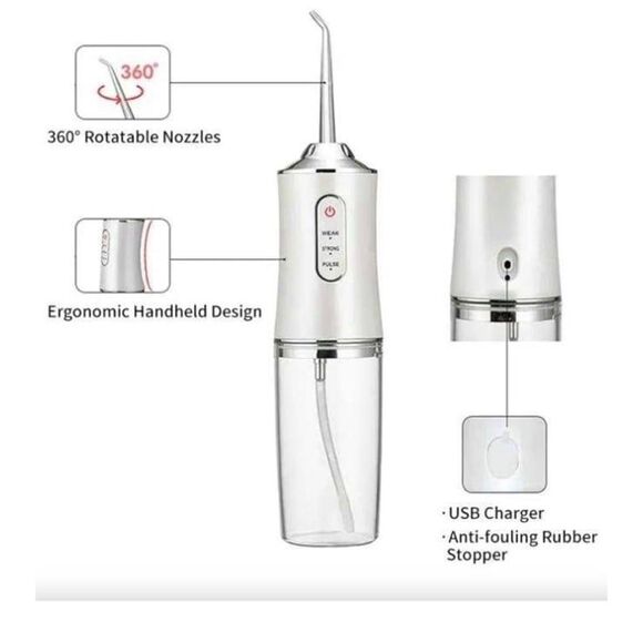 Oral Irrigator Portable Dental Water Flosser USB Rechargeable Water Jet Floss - Picture 6 of 8